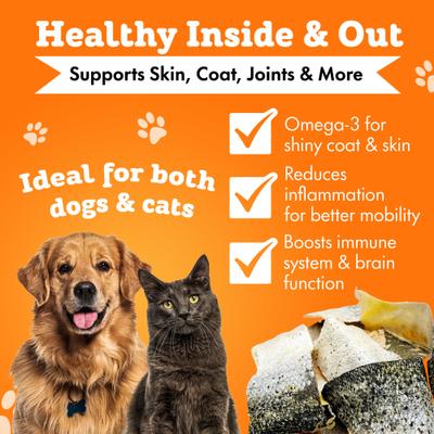 All-Natural Salmon Skins Human-Grade Freeze-Dried Dog Treats, 3-oz bag