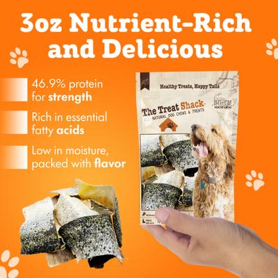 All-Natural Salmon Skins Human-Grade Freeze-Dried Dog Treats, 3-oz bag