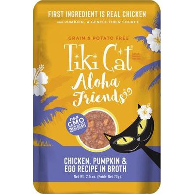 Alimento húmedo para gatos sin cereales Aloha Friends Variety Pack, bolsa de 2.5 oz, caja de 12