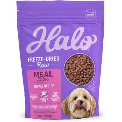 Alimento crudo liofilizado para perros Meal Bites Turkey Recipe, bolsa de 14 oz