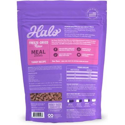Alimento crudo liofilizado para perros Meal Bites Turkey Recipe, bolsa de 14 oz