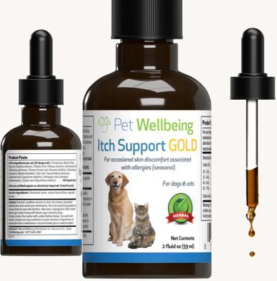 Itch Support GOLD Liquid Allergy Supplement for Cats & Dogs, 2-oz bottle