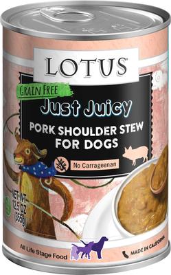Just Juicy Pork Shoulder Stew Grain-Free Canned Dog Food, 12.5-oz, case of 12