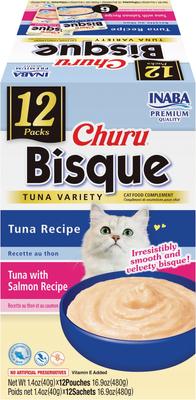 Churu Bisque Tuna Variety Cat Lickable Treat, 1.4-oz pouch, 12 count