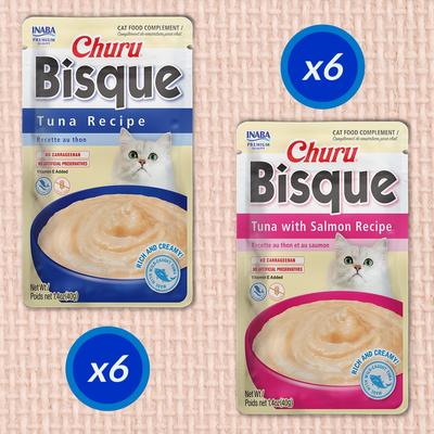Churu Bisque Tuna Variety Cat Lickable Treat, 1.4-oz pouch, 12 count