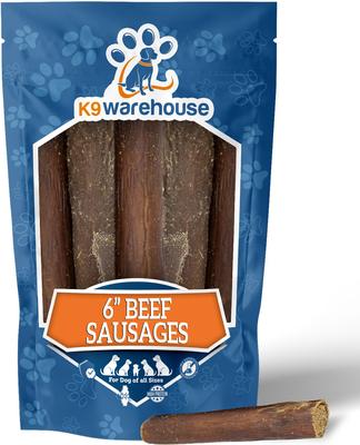Beef Sausage Natural Dog Treats, 6 count