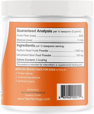 Fiber for Dogs Digestive, Diarrhea, Constipation & Anal Gland Dog Supplement, 6-oz jar