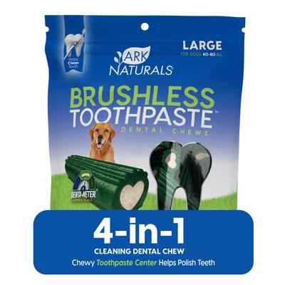 Pasta de dientes sin cepillo, premios dentales grandes para perros, bolsa de 18 oz, la cantidad varía