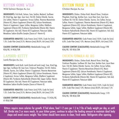 Kitchen for Kittens Variety Pack Grain-Free Wet Cat Food, 3-oz can, case of 24
