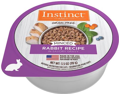 Minced Real Rabbit Recipe in Savory Gravy Grain-Free Minced Wet Cat Food, 3.5-oz cup, case of 12