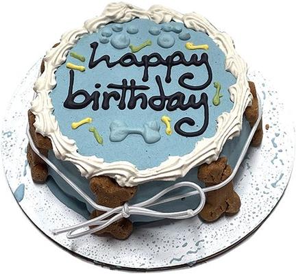 Natural Peanut Butter Flavored Blue Birthday Cake Crunchy Dog Treats, 1 count