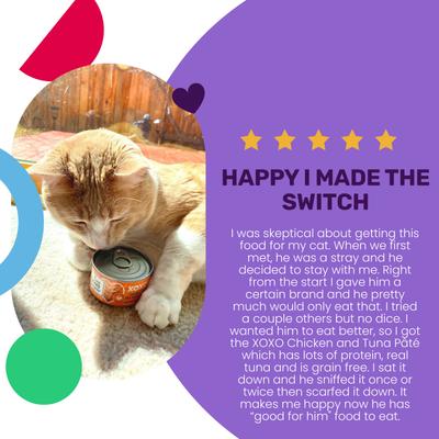 XOXO Chicken & Tuna Pate Grain-Free Canned Cat Food, 3-oz can, case of 24