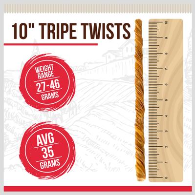 Tripe Twist Beef Flavored 10-in Dog Chews, 6 count