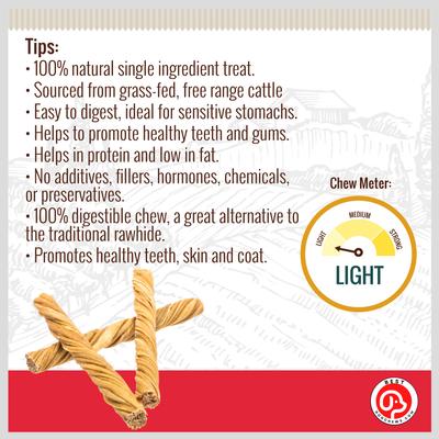 Tripe Twist Beef Flavored 10-in Dog Chews, 6 count