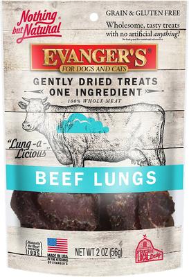 Nothing but Natural Beef Lungs Raw Gently Dried Dog & Cat Treats, 2-oz bag