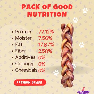 6-inch Braided Bully Stick Dog Treats, 5 count