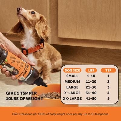 Glucosamine + Salmon Oil Turkey Flavored Joint Support Liquid Supplement for Dogs, 12-fl oz bottle