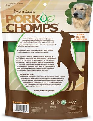 Tiras de cerdo al horno, premios para perros, bolsa de 10 oz