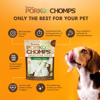 Baked Pork Strips Dog Treats, 10-oz bag