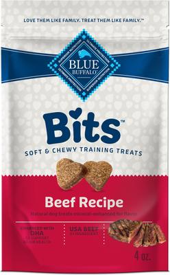 Bundle: Variety Pack - Blue Buffalo Blue Bits Tender Beef Recipe Soft-Moist Training Dog Treats, 4-oz bag, Chicken & Salmon Flavors