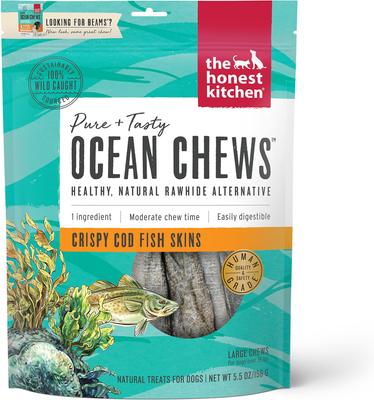 Bundle: The Honest Kitchen Beams Ocean Chews Wolfish Skins + Cod Fish Skins Dehydrated Dog Treats