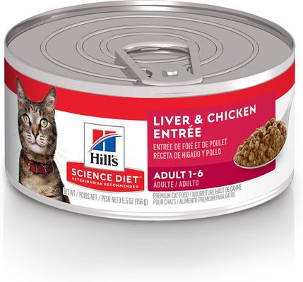 Adult Turkey & Liver Entree Wet Cat Food, 5.5-oz can, case of 24