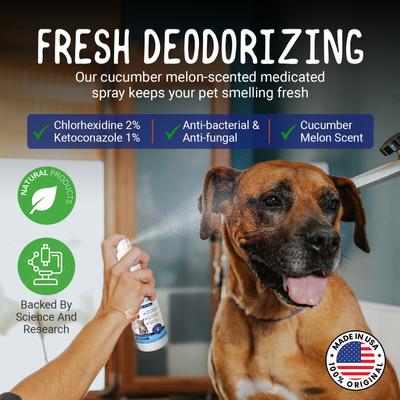 Chlorhexidine & Ketoconazole Scent Dog, Cat & Small Pet Spray, 8-fl oz bottle