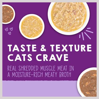 Comida para gatos Carnivore Cravings Savory Shreds Variety Pack, lata de 2.8 oz, caja de 12
