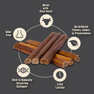 Beef & Bully Sticks, Medium, 48 Count