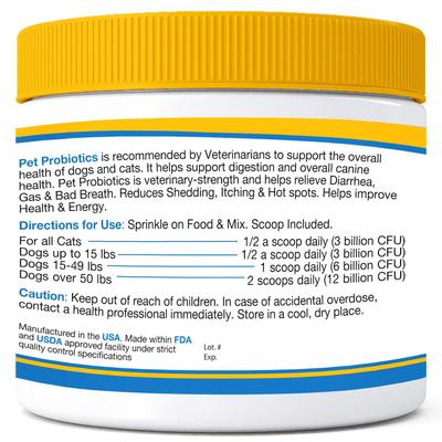 Probiotics Advanced Max-Strength Cat & Dog Digestive Supplement, 7.4-oz bag