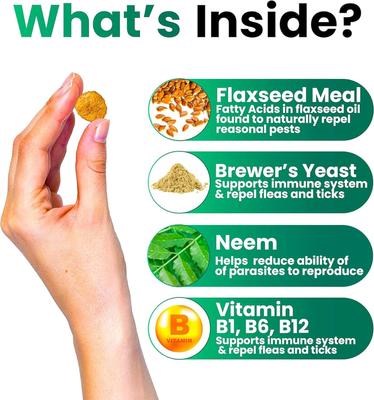 Flea & Tick Prevention Chew Supplement for Dogs, 120 count