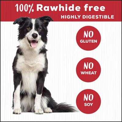 Rawhide-Free Twists Beef Dog Chew Treats, 3 count