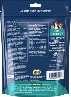 Alenza Body Comfort+ Chicken Flavored Soft Chew Supplement for Active & Aging Dogs, 60 count