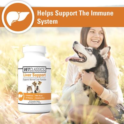 Liver Support Chewable Tablets Dog & Cat Supplement, 60 count
