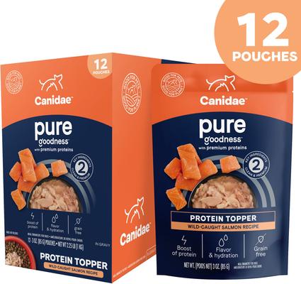 Pure Protein Wild-Caught Salmon Recipe in Gravy Grain-Free Wet Dog Food Topper, 3-oz pouch, case of 12