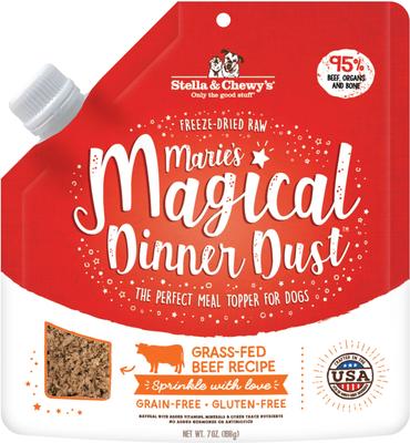 Paquete: Stella & Chewy's Marie's Magical Dinner Dust What's Shak'n Bac'n + Beef Freeze-Dried Dog Food Topper