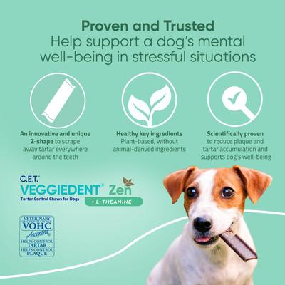 C.E.T. VeggieDent Zen Dental Chews for Medium Dogs, 30 count