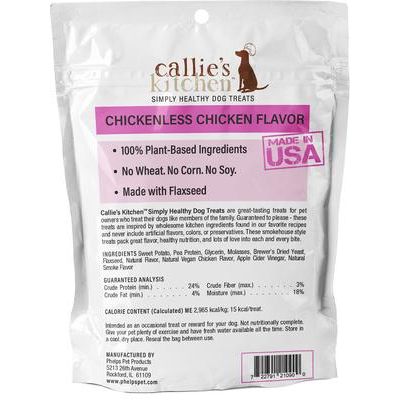 Golosinas para perros con sabor a pollo sin pollo, bolsa de 4 oz