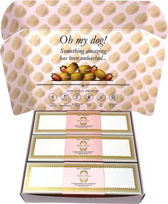 Luxury French Macarons Strawberry Flavor Dog Treats, 18 count