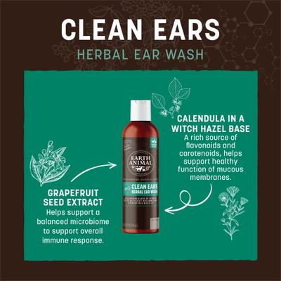 Apothecary Clean Ears Natural Grooming Herbal Ear Wash Cleanser for Dogs & Cats, 4-fl oz bottle