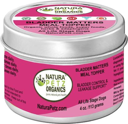 BLADDER MATTERS MAX MEAL TOPPER Bladder Control & Leakage Support* Dog Supplement, 4-oz jar