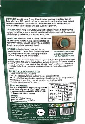 Spirulina Omega 3 & 6 Lymphatic, Weight & Probiotic Immune Support Dog & Cat Supplement, 8-oz jar