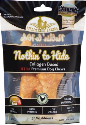 Nothin' To Hide Ultra 5-inch Wishbone Beef Flavor Dog Chews, 2 count