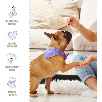 Premios para perros Savory Woofers de pavo y arándanos sin cereales, bolsa de 25 oz