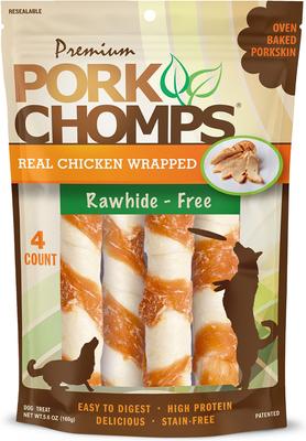 Real Chicken Wrapped Twists Dog Treats, Large, 4 count