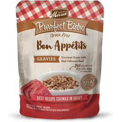 Purrfect Bistro Bon Appetits - Alimento para gatos adultos con pavo sin cereales en trozos en salsa, 85 g (paquete de 24)