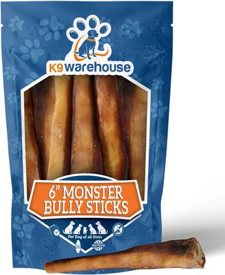 Monster 6-inch Bully Sticks Dog Treats, 3 count