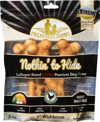 Nothin' To Hide 7-inch Ultra Wishbone Chicken Flavor Dog Chews, 2 count