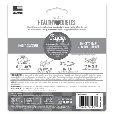 Golosinas de hueso para perro Healthy Edibles de larga duración con sabor a cordero y manzana, tamaño pequeño (4 unidades)