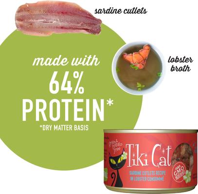 Grill Sardine Cutlets in Lobster Consomme Grain-Free Canned Cat Food, 6-oz, case of 8